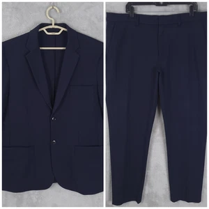 Armani Exchange A|X Mens Wool Blend Suit Jacket Size 40R  Pants 40x30 Navy Blue - Picture 1 of 24