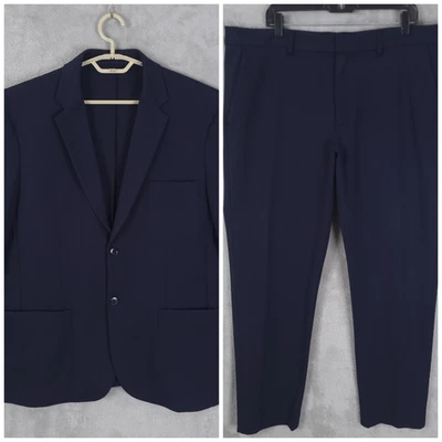 Armani Exchange A|X Mens Wool Blend Suit Jacket Size 40R  Pants 40x30 Navy Blue - Image 1 of 4