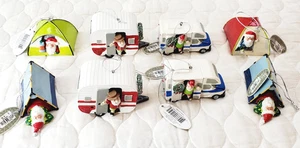 Midwest-CBK Set of 8 Tent Christmas Ornaments Santa Travel Holiday Camping NEW - Picture 1 of 18