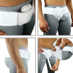 HERNIA SUPPORT BELT DOUBLE INGUINAL GROIN HERNIA PAIN RELIEF TRUSS BRACE FOR MEN - Picture 1 of 8
