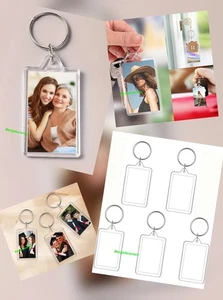Foto Schlüsselanhänger (A) Bildereinsatz Rahmen Schlüsselring Schlüssel Fotohalter Rohling Acryl - Bild 1 von 21
