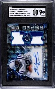 Edgerrin James 2023 Topps Resurgence Amped Up Patch/Auto 2/15 SGC 9/10 Auto - Bild 1 von 2
