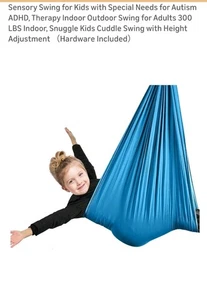 Sensorische Schaukel für Kinder/Erwachsene Therapieschaukel mit 360° drehbarem Aufhänger Indoor 300lb - Bild 1 von 9