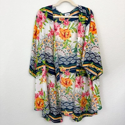 Avenue Mujer Cubre Kimono Talla 26/28 Playa Floral Verano Fluido Multi Foto 1 de 4