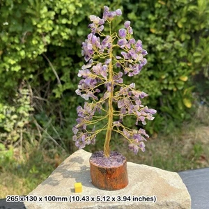 Amethyst tree with gold metal work - healing crystal stone - certified - Picture 1 of 1