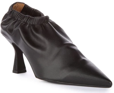 JUSTINREESS ENGLAND Reina 7.6cm Tacón Cuero Suave Mujer Tacones Negro GB 3 - - Imagen 1 de 4