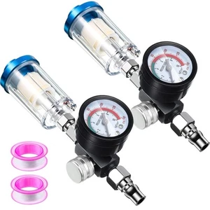 2 Packs 1/4 Inch Air Pressure Regulator Water Separator Air Compressor for Sp... - Picture 1 of 7