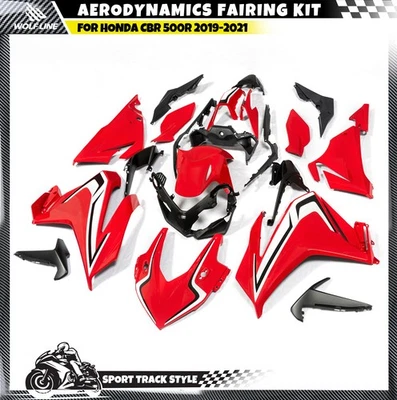WOLFLINE Bodywork Fairing Kit For HONDA CBR 500R 2019-2021 ABS Plastic Black Red - Imagem 1 de 4