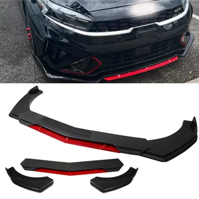 For Kia Forte Front Bumper Lip Spoiler Splitter Body Kit Carbon Fiber Red - Image 1 of 4