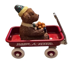 VTG Radio Flyer Wagon 1998 Holiday Bear Present Ornament Christmas Collection - Picture 1 of 9