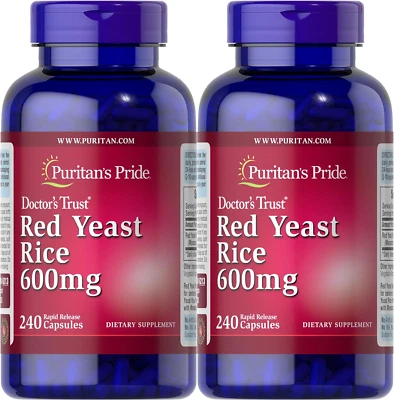 Puritan'S Pride Red Yeast Rice Capsule 600 Mg, 240 Count, Pack of 2 - Image 1 of 4