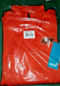 Oklahoma State OSU Orange 1/4 Zip Long Sleeve L Shirt GEN2 knit soft NIP - Picture 1 of 3