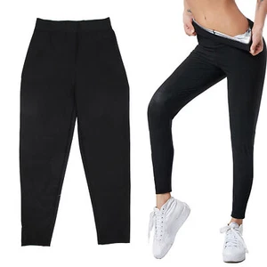 Women Neoprene Sauna Sweat Pants Workout Running Slimming Body Shaper Leggin SPG - Picture 1 of 24