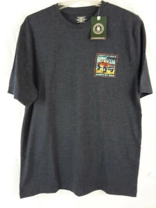 Men's Graphic Print T Shirt Navy Blue Short Sleeves Size Large Shirt NWT #35 - Picture 1 of 7