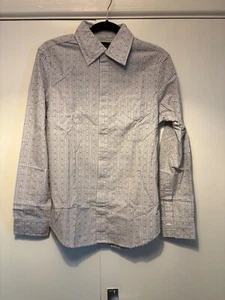 French Connection Long Sleeve White/Grey Stripes with Orange Dots Size S - Picture 1 of 2