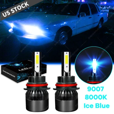 For LINCOLN Town Car 1990-2002 - 2x 9007 HB5 8000K LED Headlight Bulb Hi/Lo BEAM - Image 1 of 4