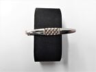 Vintage Silver Tone With A Patterned Centre Tie Clip 