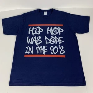 Hip Hop Was Dope In The 90’s T-Shirt Blau Musik Rap Tee Erwachsene Gr. XL - Bild 1 von 8