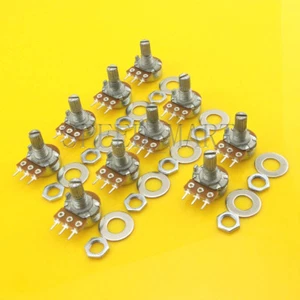10PCS B10K Ohm Linear Taper Rotary Potentiometer Pot 20mm Shaft 3 Pins - Picture 1 of 4