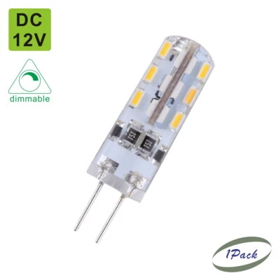 12X G4 LED Light Bulb 1.5W 24 Leds Dimmable DC12V 3014SMD Silicone crystal lamp - Image 1 of 4