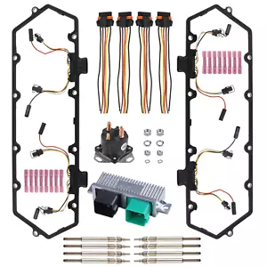 Junta de cubierta de válvula diésel para 7,3L 94-97 Ford y enchufes de brillo + relé + controlador - Imagen 1 de 11