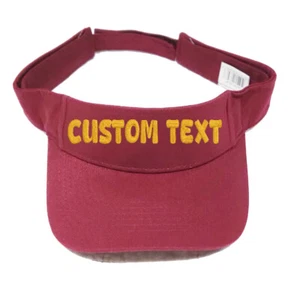 Custom embroidered sun visor cap, personalized embroidered visor hat (maroon) - Picture 1 of 10