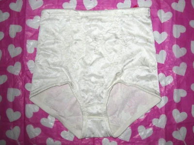 NEW Vintage ADONNA EMBOSSED FLORAL SATIN SILKY HI WAIST BRIEF GIRDLE PANTY M 28 - Image 1 of 4
