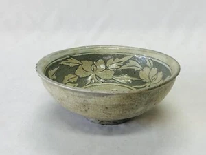 Y5147 CHAWAN Lee Dynasty scraping confectionery bowl Korea antique vintage - Picture 1 of 12