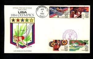 US FDC #C105-C108 Collins Painted HP  1983 CA Summer Olympics Dual Unofficial - Picture 1 of 2