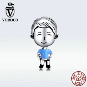 Voroco Fine S925 Sterling silver DIY Charm Enamel Father in Family Fit Bracelet - Picture 1 of 4