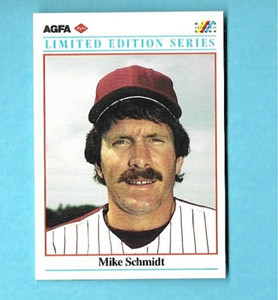 MIKE SCHMIDT  1990 AGFA LIMITED EDITION SERIES  #21  PHILLIES  HOF