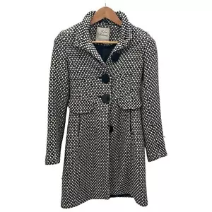 Urban Behavior Black & White Wool Tweed Pea Coat Size XS - Bild 1 von 3