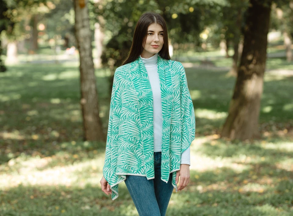 Envolturas de chal SAOL para mujer de lana de cordero florales talla única Foto 1 de 1