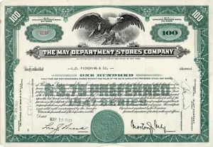 May Department Stores Company 100 preferred shares 1947 cancelled, now Macy's - Picture 1 of 2