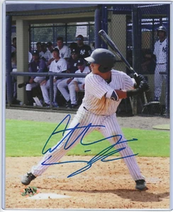 Foto firmada de béisbol de los Cerveceros Yankees Catcher Anthony Seigler 8x10 (MAB) Gators - Imagen 1 de 3