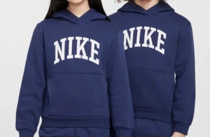 Nike Boy's (Kids) Navy/White Arch Club Pullover Hoodie (HJ3156-410) Size L NWT - Picture 1 of 4