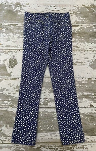 MINI BODEN Navy Blue White Star Print Denim Jeans Pants Girls Size 9 - Picture 1 of 5