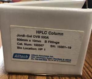Jordi Gel DVB 500A 500x10mm HPLC Column - NEW - Picture 1 of 3