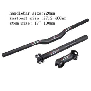 MTB Bike Carbon Fiber Handlebars and Stem and Seatpost and Saddle 31.8*580-760mm - Picture 1 of 38