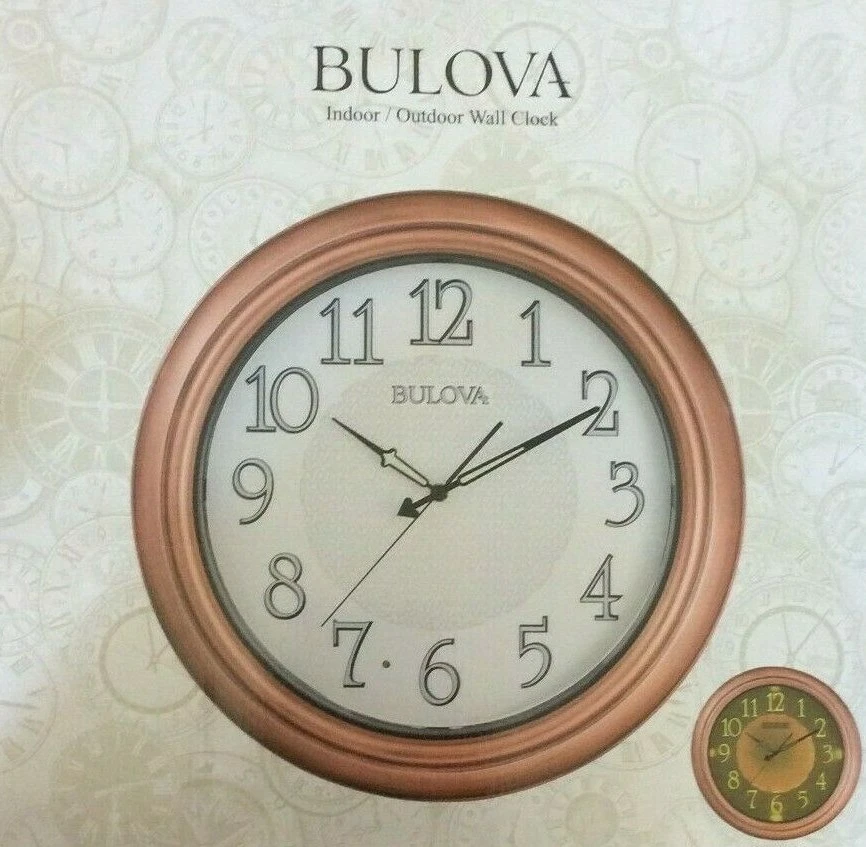  BULOVA INDOOR / OUTDOOR GALLERY WALL CLOCK WITH LIGHT MODEL C4866 NEW IN BOX! - Image 1 of 1