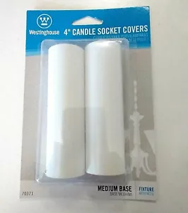 Paquete de 2 fundas para enchufe de velas 4" blancas, base mediana WESTINGHOUSE 70371 - Imagen 1 de 5