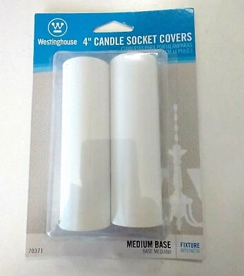 2-Pack Candle Socket Covers 4" White, Medium Base WESTINGHOUSE 70371 - Image 1 of 4