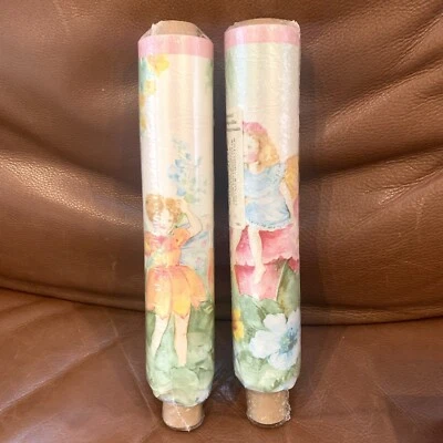 全新 2 件装 壁纸 边框 仙女/仙女 模切 花卉 RG74176DC 复古 — 第 1/4 张图片