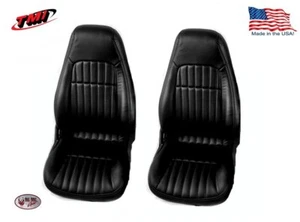 1997- 02 Camaro Coupe Highback Seat Upholstery Front Bucket Seats in Black Vinyl - Bild 1 von 12