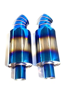 Titanium blue burnt exhaust muffler light weight N1 x2 Honda Acura JDM cars - Bild 1 von 4