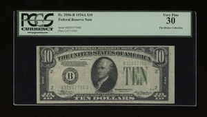 DBR 1934-A $10 FRN New York Fr. 2006-B PCGS 30 Serial B32957796D - Picture 1 of 2