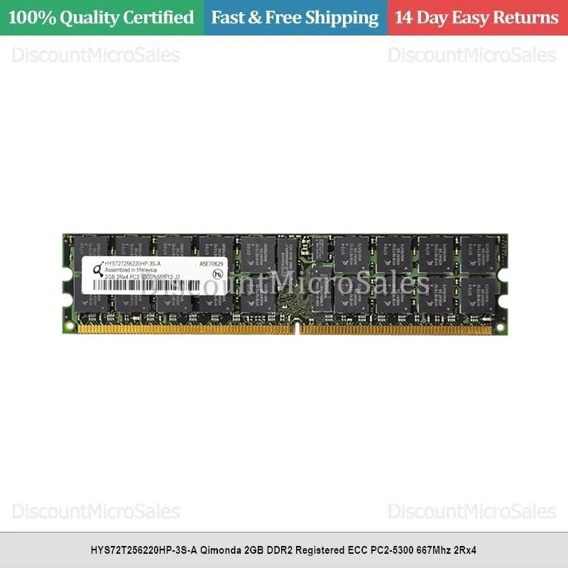 HYS72T256220HP-3S-A Qimonda 2GB DDR2 Registered ECC PC2-5300 667Mhz 2Rx4 - Image 1 of 1