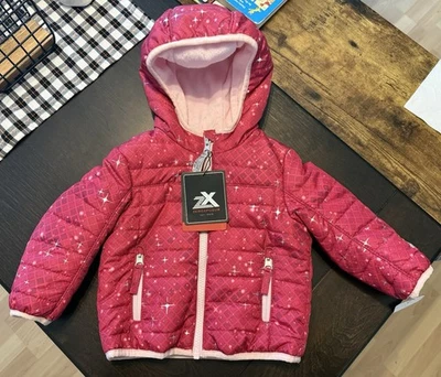 Nuevo con etiquetas ZeroXposur bebé rosa con capucha acolchada chaqueta de invierno - talla 12 meses Foto 1 de 4