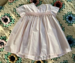 Vintage Polly Flinders Dress Hand Smocked 18 Months Pink Cottagecore Cottage - Picture 1 of 12