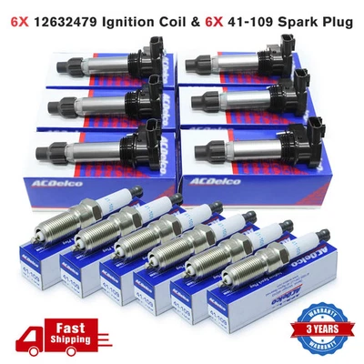 6 Pack 12632479 D515C Ignition Coil & 41-109 Spark Plug Fit GMC Chevrolet Buick! - Image 1 of 4